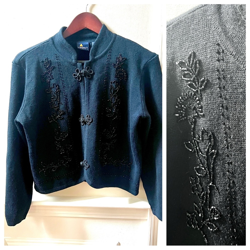 Lizsport Floral Beaded Cardigan